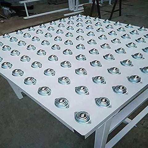16 Pcs 1/2 Inch Roller Ball Transfer Bearings Flange Mounted Carbon Steel Units on conveyor table