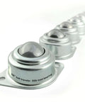 5/8 Inch Roller Ball Transfer Bearings Set of 6 Hardened Steel Ball Units in a row, smooth 360 degree movement, 55 lb load