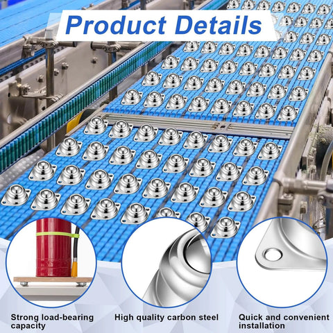 30 Pcs 5/8 Inch Roller Ball Transfer Bearings Carbon Steel Casters for Conveyors Furniture Tables with Smooth 360 Degree Rotation 55 lb Load