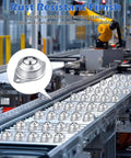 Conveyor with 30 Pcs 1/2 Inch Roller Ball Transfer Bearings Carbon Steel Ball Casters for machine assembly line.