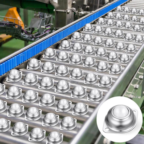 30 Pcs 1 Inch Roller Ball Transfer Bearing Nylon Round Ball Transfer Unit Universal Casters for Conveyor Roller Stand Transmission System on a conveyor belt