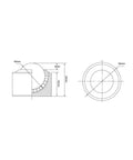 Technical diagram of Roller Ball Transfer Bearings Casters - Heavy Duty Conveyor Ball Transfer Unit for Transmission Equipment, 45mm Diameter.