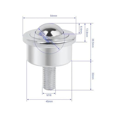 5/8 Inch Roller Ball Transfer Units M8 Stud Mounted Heavy Duty Ball Transfers with Bearing Steel Ball and Carbon Steel Housing
