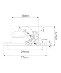 Technical diagram of Roller Ball Transfer Bearing Caster Flange Mounted Unit, showing dimensions and design for conveyors.