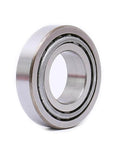Side view of Tapered Roller Bearing LM67048 LM67010, Set of 4, showing metal construction and tapered design.