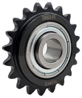 No 35 Roller Chain Idler Sprocket Type C With Five Eighths Bore And Twenty Teeth Includes Bearing 203KRR2 Hardened 1045 Steel