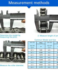 Measurement methods for 10 Pieces 08B Roller Chain Connecting Links One Half Inch Pitch Master Connector Link Carbon Steel