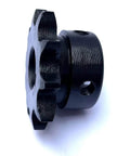 Side view of Roller Chain Sprocket B Type 12.7mm Pitch, 10 Teeth, Five Eighth Inch Bore, Hardened AISI 1045 Steel, Rust Resistant