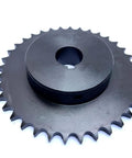 12.7mm Pitch Roller Chain Sprocket 36 Teeth, 1 Inch Bore, B Type, Hardened Rust Resistant Teeth, 0.25 Inch Keyway With Two Setscrews At 90 Degrees, Made From AISI 1045 Steel Heat Treated To HRC 38 42, RHKING
