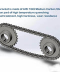 Roller Chain Sprocket B Type 12.7mm Pitch, 10 Teeth, Five Eighth Inch Bore, Hardened AISI 1045 Steel, Rust Resistant chain drive