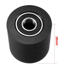 Close-up of 20mm black roller idler bearing for 2pcs 8x30x20mm Roller Idler Bearing Pulley Sliding Conveyor Wheel in automation systems