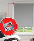 Heavy Duty Roller Shade Bracket Set For Window Drapery Hardware - Sturdy Metal Mounting Brackets installed on window