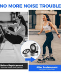 Woman roller skating using Set Of 30 Premium 608 2RS Ball Bearings With Double Rubber Seals For Ultra Smooth Rotation and long-lasting durability.