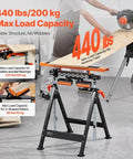 ✝️ 4-in-1 Roller Stand, 440 lb Load Capacity, 33-50 in Adjustable Height, Folding Heavy Duty with Rack & Polished Multi-Directional Roller Head in use with table saw