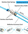 Roller Tensioner Kit For Easy Secure Tying With Six Pack Paracord Adjusters And Rope Tightening Tool With Locking Buckle Ideal For Camping And Boating Tie Downs Marine Grade Brass And Stainless Steel Construction Durability