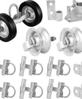 Rolling Gate Hardware Kit with galvanized components, including 6" double wheel carrier and 5" pipe track rollers for chain link fence gate.