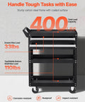Heavy Duty 5 Tier Rolling Tool Cart With 400 Lb Capacity, Locking Drawers, Pegboard Side Panels, And Smooth Glide Drawers For Garage, Workshop Or Repair Shop VEVOR