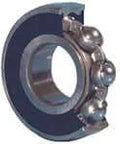Side view of Rollway 6220 2RS radial ball bearing 100 mm bore size 180 mm outside diameter sealed straight bore 52100 steel