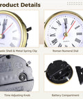 Image details for Six Pack Roman Numeral Clock Mechanisms With Battery Powered Quartz Movement In Gold And Silver Finishes