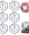 Six Pack Roman Numeral Clock Mechanisms With Battery Powered Quartz Movement In Gold And Silver Finishes For Epoxy Resin Clock Casting