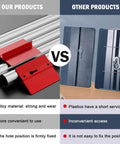 Comparison of red alloy Roof Plaster Positioning & Fixing Board with plastic board, highlighting durability and ease of use benefits