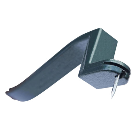 Roof Snake RS501 Shingle Pry Bar with offset nail slot for nail removal and shingle replacement, compact roof tool side view