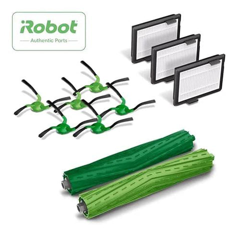 Authentic Replacement Parts Replenishment Kit For Roomba Max 705 Combo Robot AutoWash Dock Includes Replacement Filters And Essential Components To Maintain Dustbin Filtration Suction Power And Overall Cleaning Performance, showing 3 filters, 6 brushes, 2 rubber brushes.