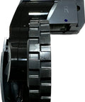 Side view of Authentic OEM Left And Right Replacement Wheels For Roomba 500 600 700 800 900 Series, black plastic design