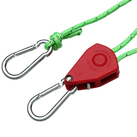 Stainless Steel Nylon Adjustable Rope Fastener With Fixed Buckle And Pulley For Awning Wind Ropes, shown in close-up view.
