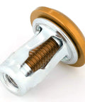Close-up of a rose gold fender washer and bolt from the Rose Gold Fender Washer Kit M6 1 Thread Bolts and Washers 10 Piece
