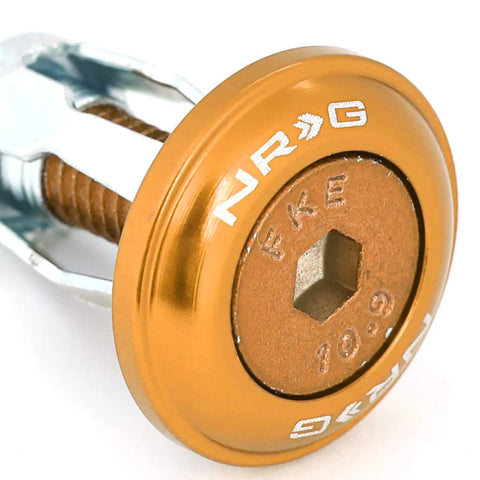 Close-up of Rose Gold Fender Washer Kit M6 1 Thread Bolts from the 10 Piece set, highlighting the gold plating and threading detail.