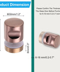 Rose Gold Round Sliding Shower Door Handle Single Side Pull With Screw Hardware Replacement Parts For 6 To 18 Mm Glass Doors