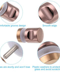 Rose Gold Round Sliding Shower Door Handle Single Side Pull With Screw Hardware Replacement Parts for 6 to 18 Mm Glass Doors view