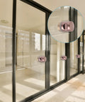 Rose Gold Round Sliding Shower Door Handle Single Side Pull With Screw Hardware Replacement Parts for 6 to 18 mm Glass Doors