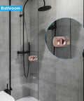 Rose Gold Round Sliding Shower Door Handle Single Side Pull With Screw Hardware Replacement Parts For 6 To 18 Mm Glass Doors 30 Mm Outer Diameter 46 Mm Total Height Column Style Durable Zinc Alloy Construction For Long Lasting Use In Wet Bathrooms