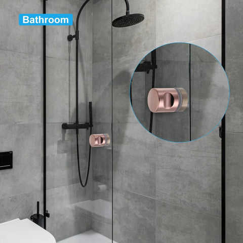Rose Gold Round Sliding Shower Door Handle Single Side Pull With Screw Hardware Replacement Parts For 6 To 18 Mm Glass Doors 30 Mm Outer Diameter 46 Mm Total Height Column Style Durable Zinc Alloy Construction For Long Lasting Use In Wet Bathrooms