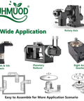 Image showing wide application of rotary axis, 4th & 5th axis, planetary reducer, and right angle gearbox for automation.