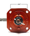 Front view of 40HP Rotary Cutter Gearbox with spline input shaft showing 4 3/4 inch dimensions and key features.