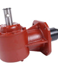 RC30 Rotary Cutter Gearbox 40 HP 45HP 1-3/8 Smooth Input Shaft 1:1.47 fits 4'&5' mowers, 12 splines, red color, side view
