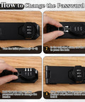 Illustration of changing password on Three Pack 4 Inch Password Rotary Hasp Locks For Doors Cabinets Barn Doors And Outdoor Use