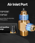 Air inlet port with anti-backflow design for VIVOHOME 110V 1/4 HP 3.5 CFM Single Stage Rotary Vane HVAC Vacuum Pump.