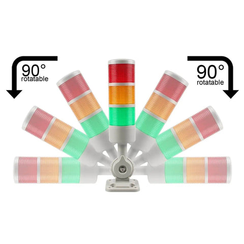 Industrial LED Signal Tower Stack Lights With Rotatable Base 5 Layer Andon Light 12V 24V DC Steady Or Flashing Modes