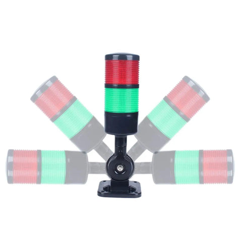 High Visibility Industrial Signal Tower Light With Rotatable Base And 2 Layer Stack Steady Or Flashing LED Modes Ultra Low Power Consumption 100000 Hour Lifespan 110V 220V AC Compatible Black By Luban