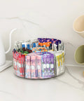 Extra Large Drink Packet Organizer With 360 Degree Rotating Lazy Susan Turntable Acrylic Pantry Organizer for kitchen countertop.