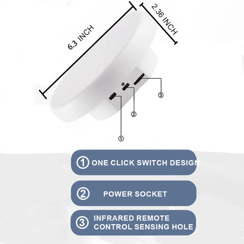 Diagram of Rotating Display Stand Turntable Six Point Three Inch Spinning Stand with measurements and key features labeled.