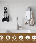 Kitchen Cooking Utensil Holder, 360° Rotating Kitchen Hooks for Hanging Utensils, heavy-duty metal rack with utensils and towels