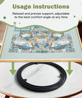 360 Degree Rotating Puzzle Turntable For 1000 To 2500 Piece Jigsaw Puzzles With A Sturdy Metal Base shown with puzzle in progress