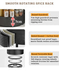 Rotating Spice Rack With Paper Towel Holder 2 Tier Lazy Susan Turntable features raised edges and smooth rotation detail