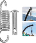 Durable 360 degree rotating spring steel hooks with anti corrosion coating, ideal for indoor outdoor use, installed examples