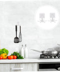 Wall-mounted 4pcs Rotating Kitchen Utensil Holder Hangers Space Saving for Slotted Spoon Under Cabinet Spice Rack Storage